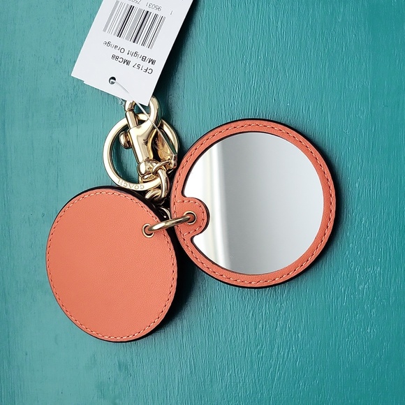 COACH Mirror Charm - Orange with Gold Metal - Picture 2 of 4